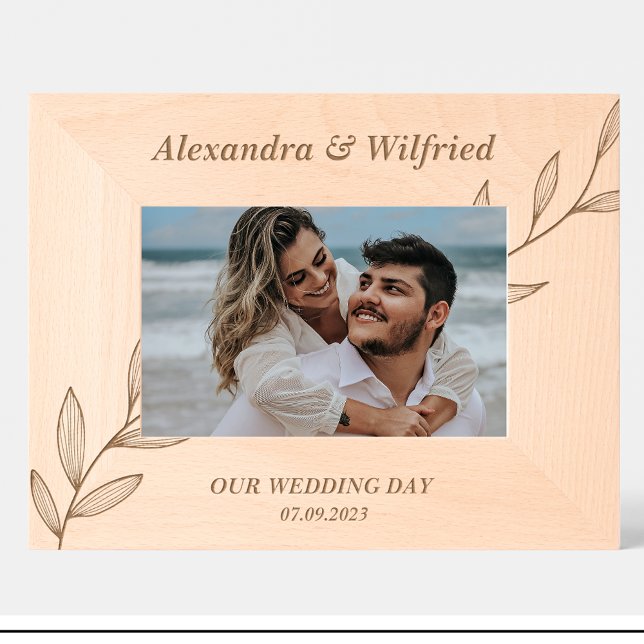 Cute Flowers Couple Custom Wood Picture Frames (Creator Uploaded)