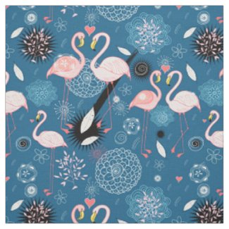 Cute flowers flamingos pattern