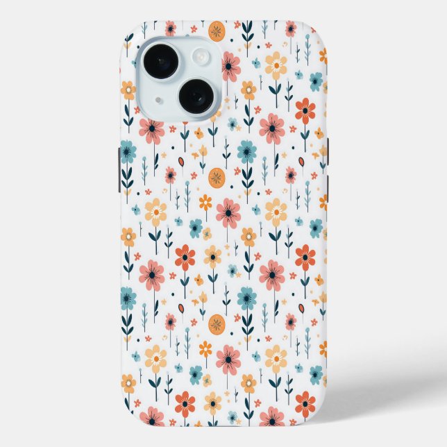 Cute Flowers Floral Pattern Case-Mate iPhone Case (Back)