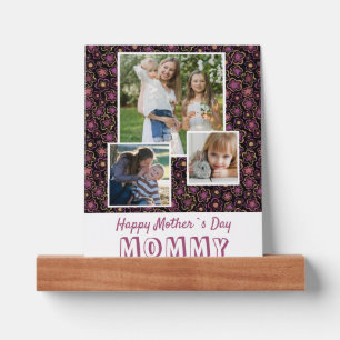 Cute Flowers Happy Mother`s Day Keepsake 3 Photo Picture Ledge