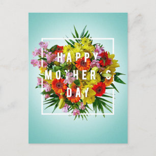 Cute Flowers Happy Mother's Day Floral Postcard