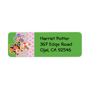 Cute Flowers in Flowers Japanese Fine Art Label