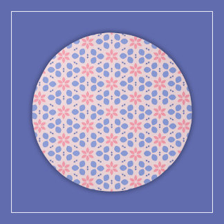 Cute Flowers in Pink and Blue on Mod Girly Floral Rug