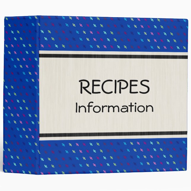 Cute Flowers Modern Geometric Pattern Binder (Front/Spine)