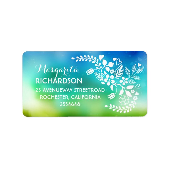 cute flowers modern wedding address labels (Front)
