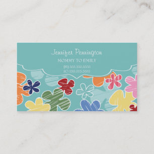 Cute flowers mommy or parent calling business card