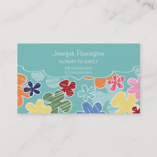 Customizable Cute flowers mommy or parent calling business card
