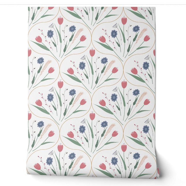 cute flowers pattern wallpaper  (Unrolling)