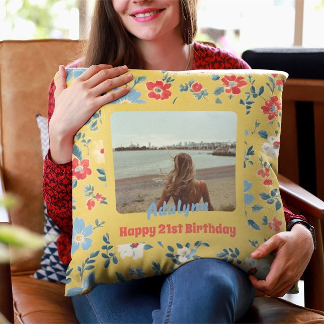 Cute Flowers Photo Gifts for 21 Year Old Female Throw Pillow (Cute Flowers Photo Gifts for 21 Year Old Female)