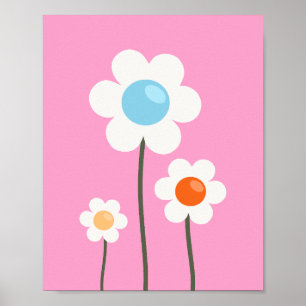 Cute Flowers Pink Poster
