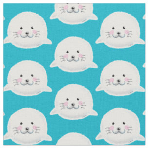 Cute fluffy baby seal fabric