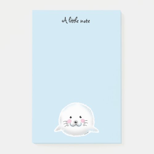 Cute fluffy baby seal post_it notes