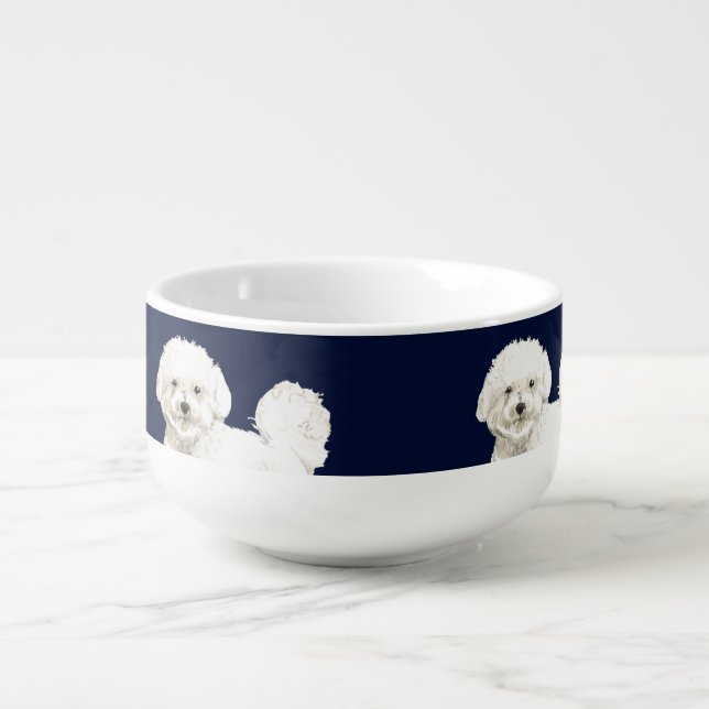 Cute fluffy bichon maltese havanese shih tzu lover soup mug (Front)