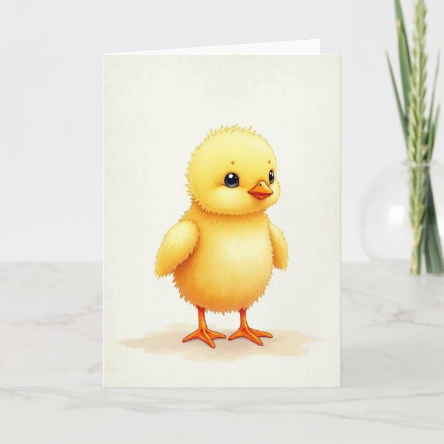 Cute Fluffy Bird Art Card (Front)