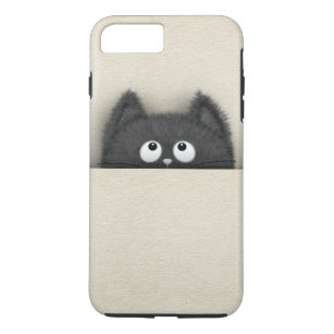 Cute Fluffy Black cat peaking out iPhone 8 Plus/7 Plus Case