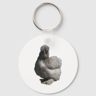 Cute Fluffy Blue Silkie Chicken Keychain