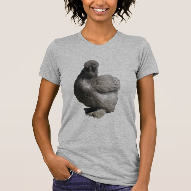 Cute Fluffy Blue Silkie Chicken T-Shirt (Front)
