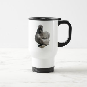 Cute Fluffy Blue Silkie Chicken Travel Mug