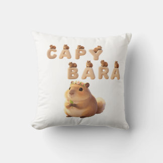Cute Fluffy Capybara Decorative Pillow, Adorable A Throw Pillow
