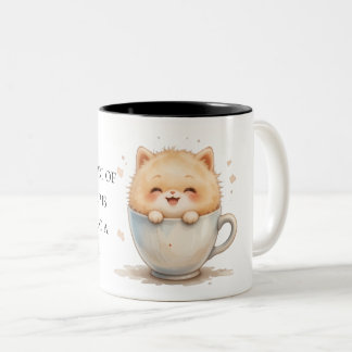Cute Fluffy Cat in Coffee Cup – Mug Design