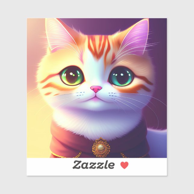 Cute fluffy cat sticker (Sheet)