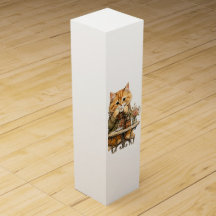 Cute Fluffy Cat Vintage Watercolor Candle Label