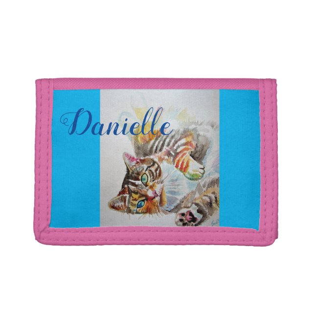 Cute Fluffy Cats Sleeping Customized Girls Wallet (Front)