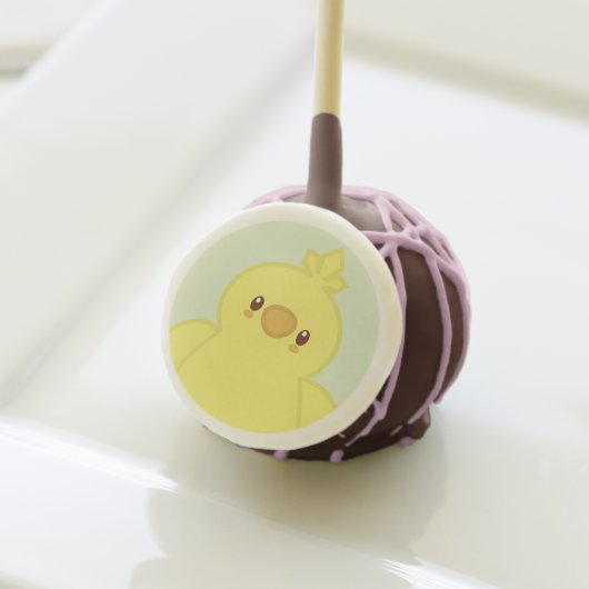 Cute Fluffy Chick Cake Pops (Front Insitu)