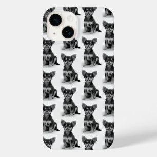 Cute Fluffy Chihuahua Puppy Pattern Case-Mate iPhone 14 Case