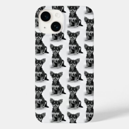 Cute Fluffy Chihuahua Puppy Pattern Case_Mate iPhone 14 Case