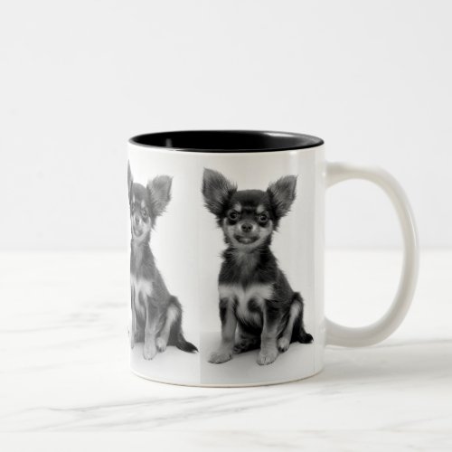 Cute Fluffy Chihuahua Puppy Pattern Two_Tone Coffee Mug