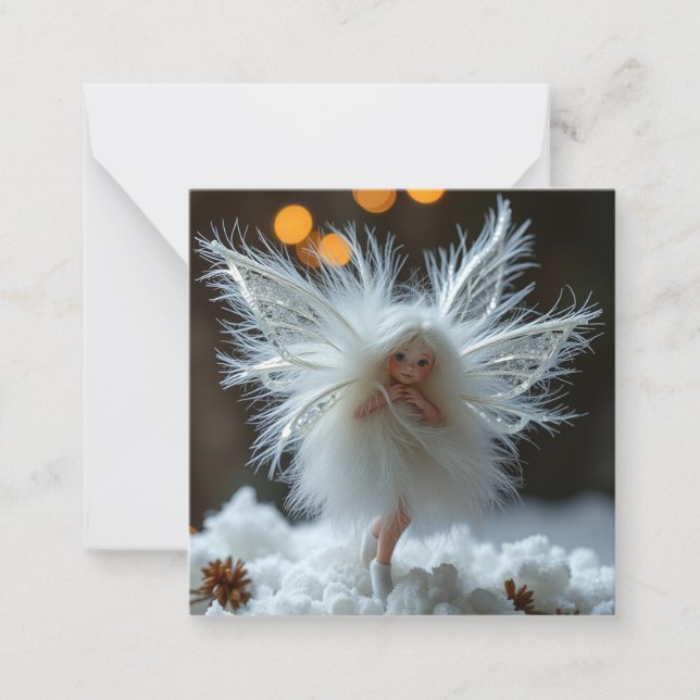 Cute fluffy christmas  Fairy Note Card (Front)