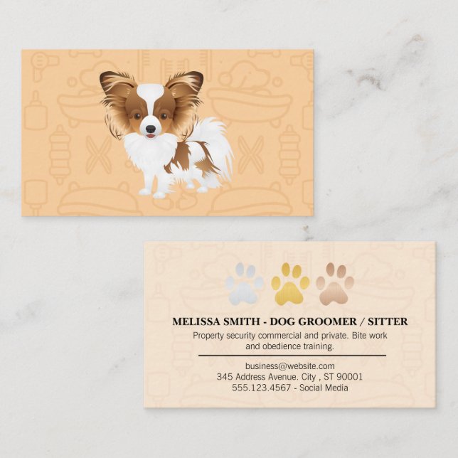 Cute Fluffy Dog | Animal Care Business Card (Front/Back)