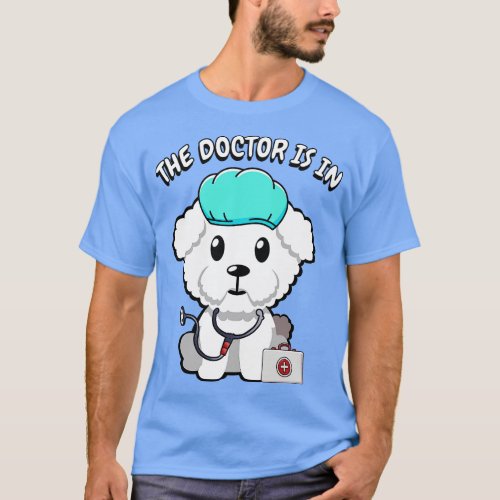 Cute fluffy dog is a doctor T_Shirt