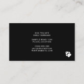 Cute Fluffy Dog Photo Dog Trainer Black And White Business Card (Back)