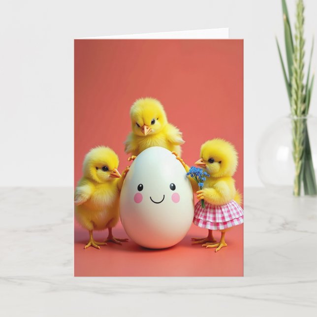Cute Fluffy Friends Egg Card (Front)