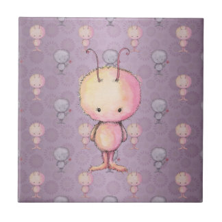 Cute Fluffy Fuzzy Monsters Ceramic Tile