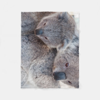 Cute Fluffy Grey Koalas Fleece Blanket