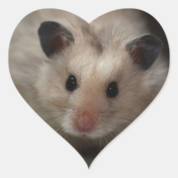 Cute Fluffy Hamster Heart Sticker by Rosemariesw at Zazzle