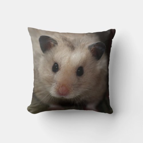 Cute Fluffy Hamster Throw Pillow