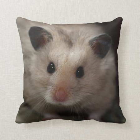 Cute Fluffy Hamster Throw Pillow