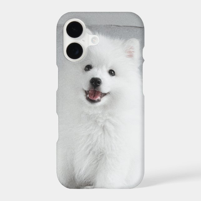 Cute Fluffy Japanese Spitz Puppy Case-Mate iPhone Case (Back)