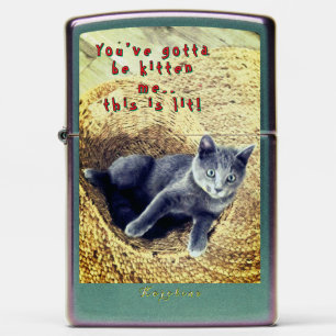 Cute Fluffy Kitten (w/ Name or Intials) Zippo Lighter