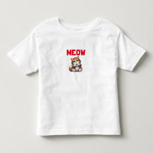 Cute Fluffy Kitten with Heart Gesture Adorable Toddler T-shirt