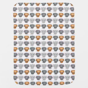 Cute Fluffy Kittens Cat Pattern Baby Blanket