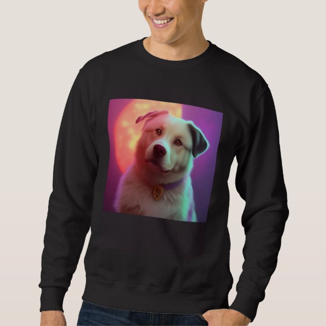 Cute Fluffy Labrador Retriever Beagle Dog Sunset P Sweatshirt (Front)