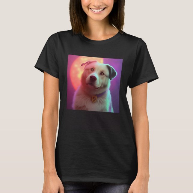 Cute Fluffy Labrador Retriever Beagle Dog Sunset P T-Shirt (Front)