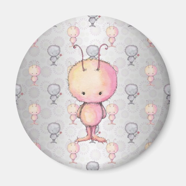 Cute Fluffy Monsters Magnet (Front)