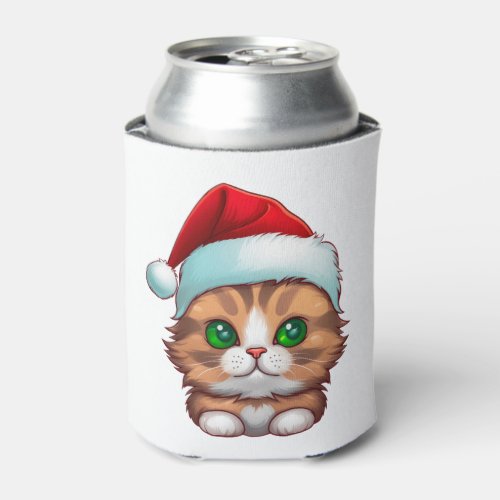 Cute Fluffy Munchkin Christmas Cat Classic T_Shirt Can Cooler