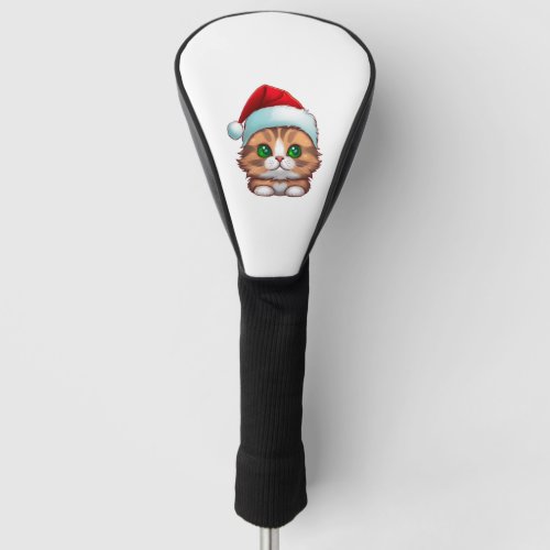 Cute Fluffy Munchkin Christmas Cat Classic T_Shirt Golf Head Cover